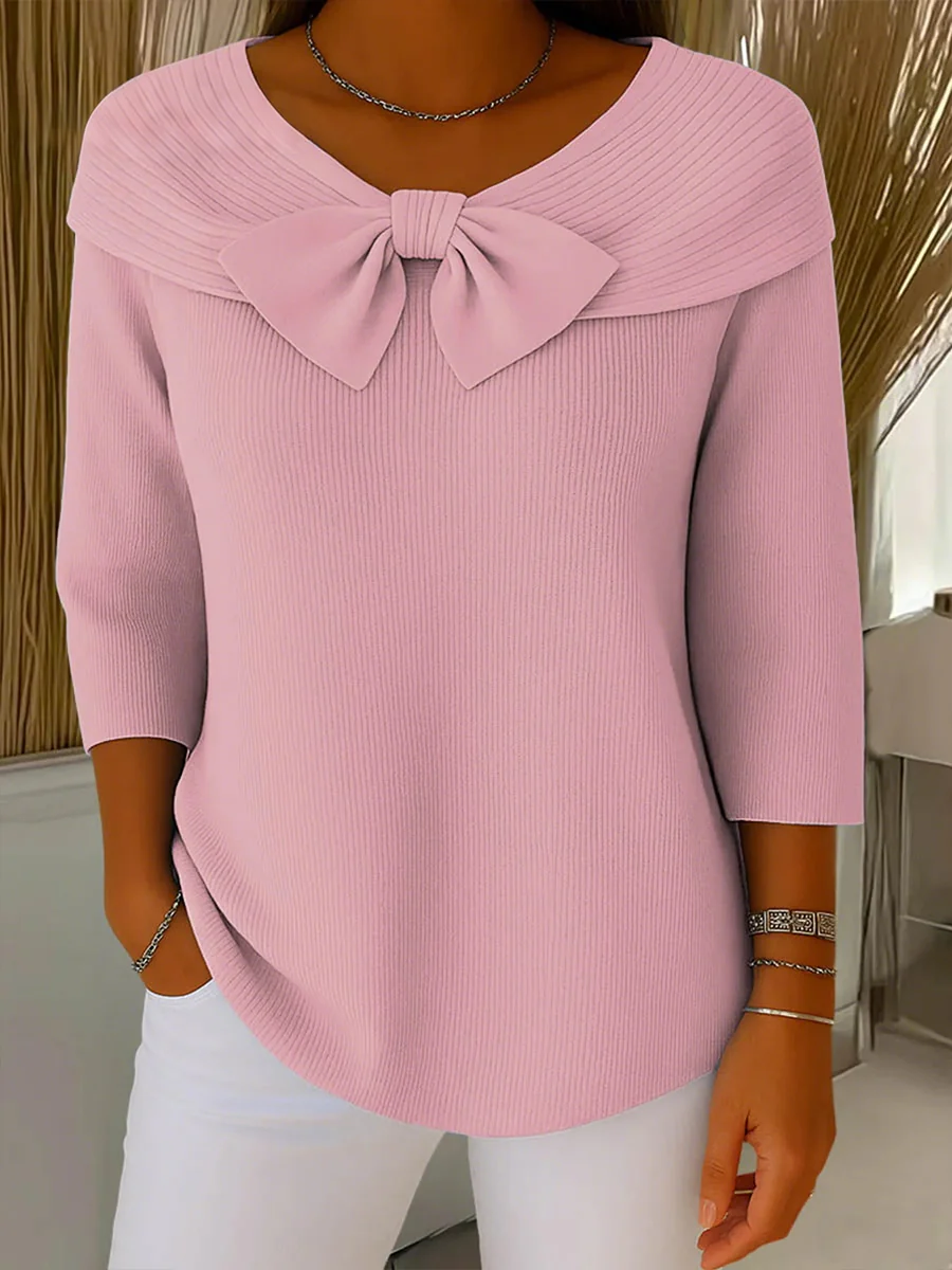 Women's Christmas Bow Casual Tops - Image 3