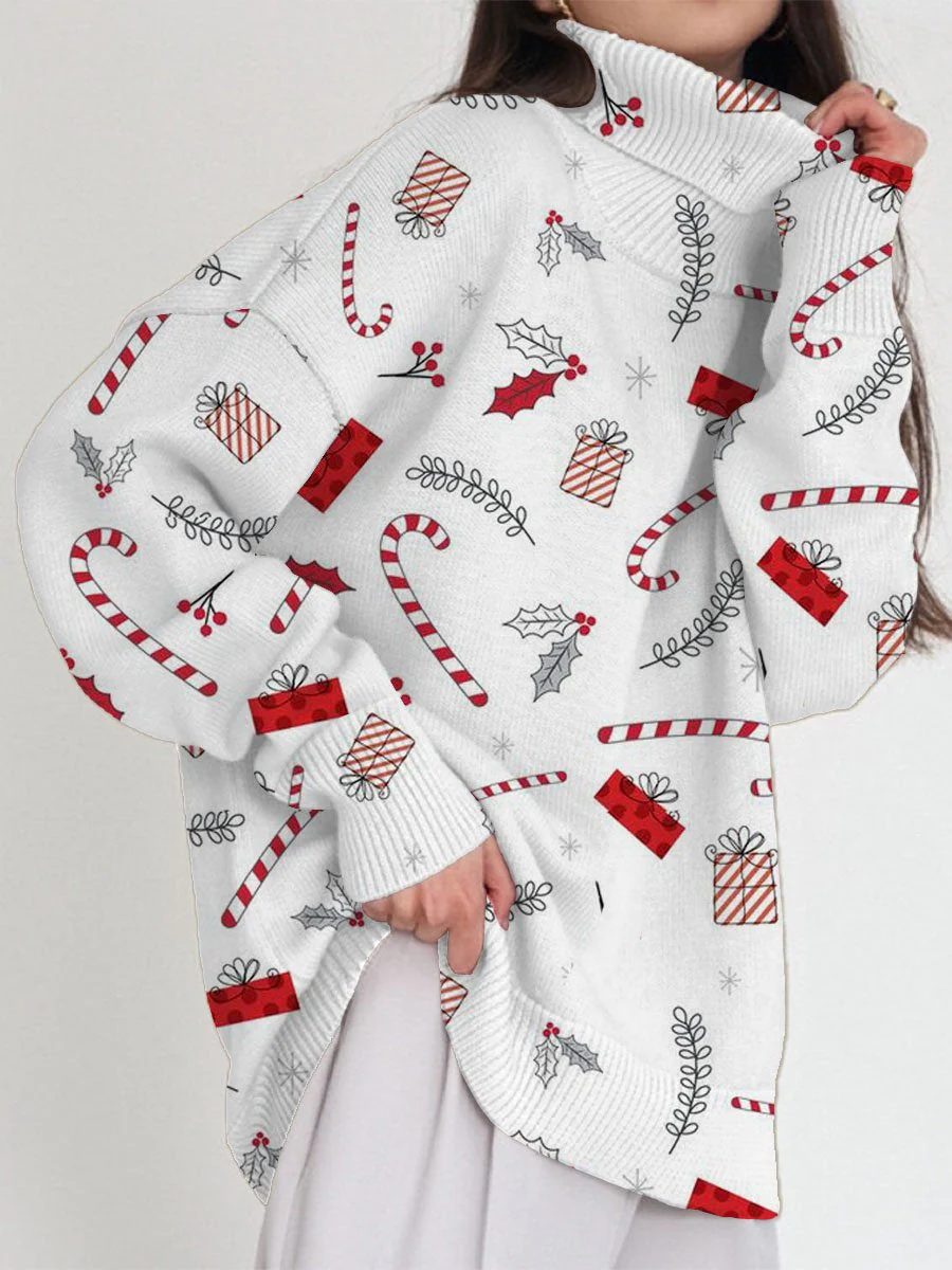 Women's Christmas Candy Cane Gift Box Long Sleeve Top - Image 2
