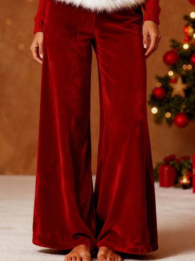 Women's Christmas Contrast Loose Pants - Image 3