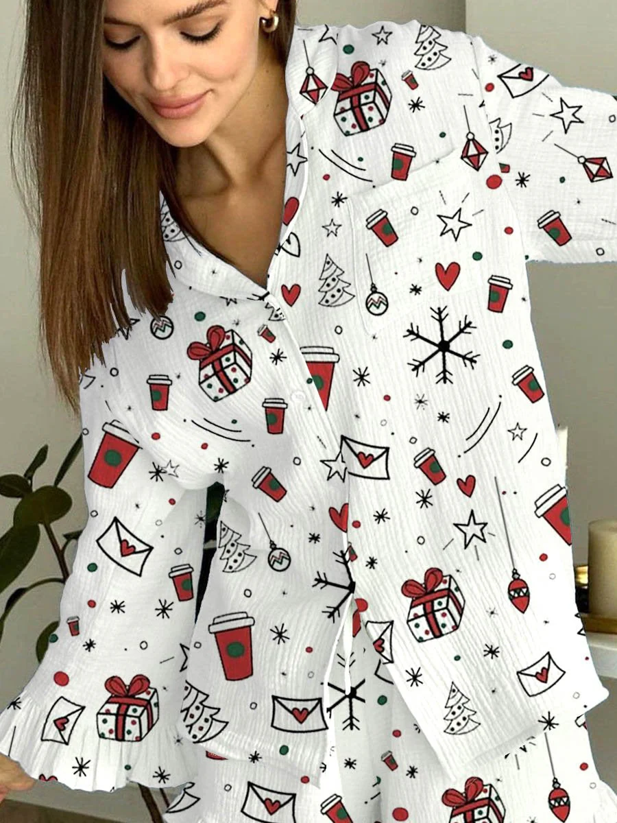 Women's Christmas Everything Printed Pajama Set - Image 2