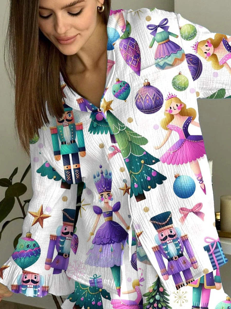 Women's Christmas Nutcracker Printed Homewear Suit - Image 2