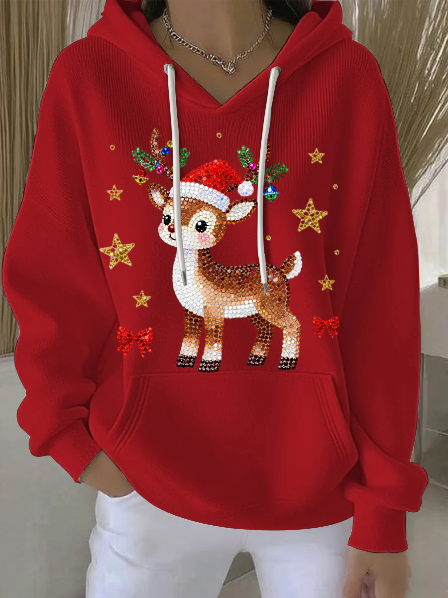 Women's Christmas Print Casual Hoodie