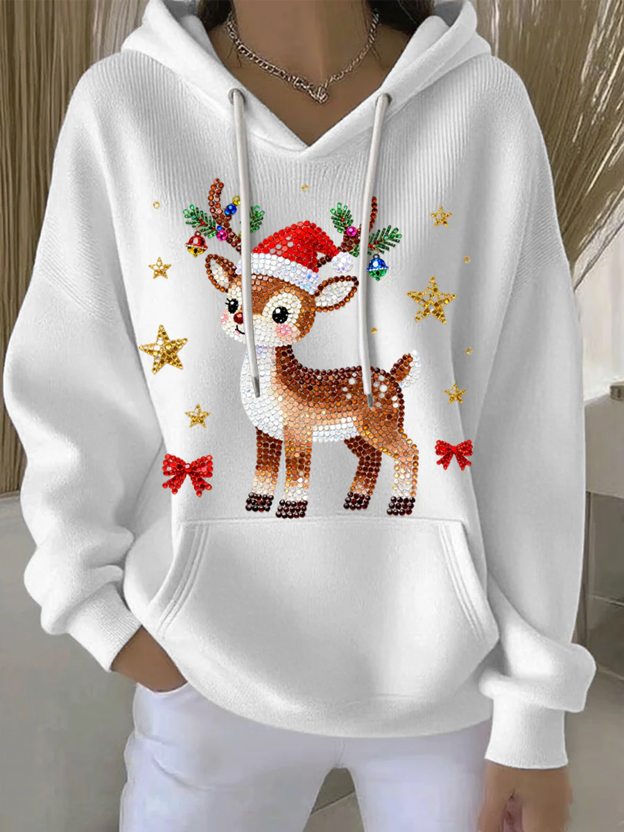 Women's Christmas Print Casual Hoodie - Image 2