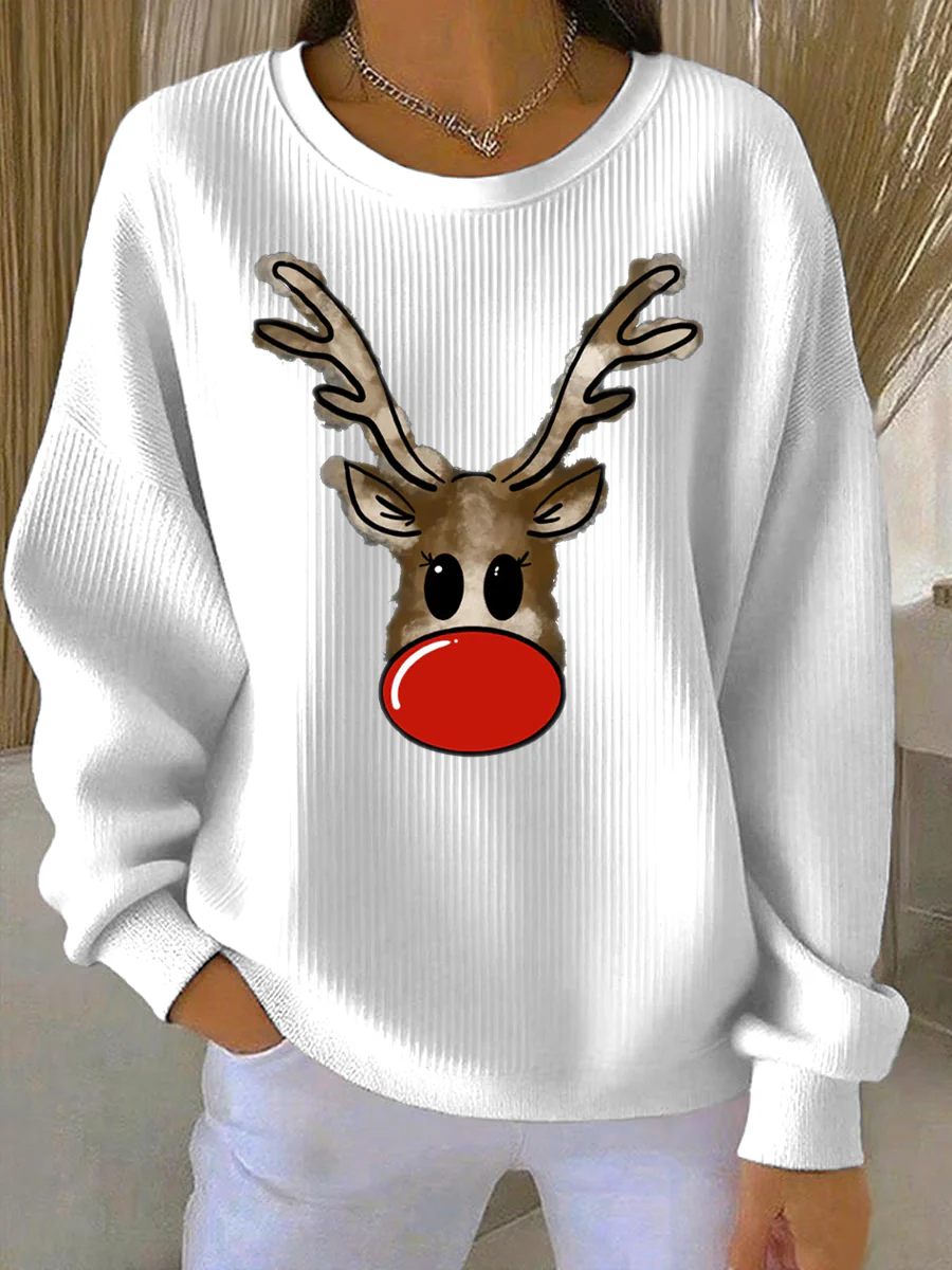 Women's Christmas Print Casual Sweatshirt - Image 2