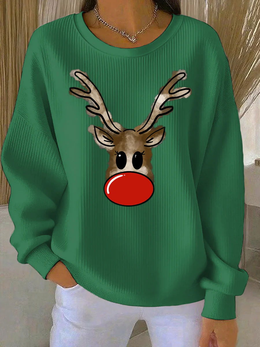 Women's Christmas Print Casual Sweatshirt - Image 3