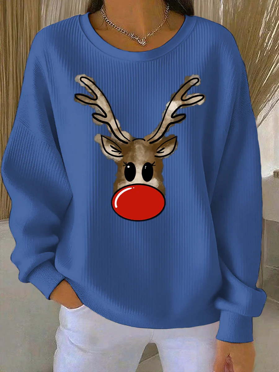 Women's Christmas Print Casual Sweatshirt - Image 4