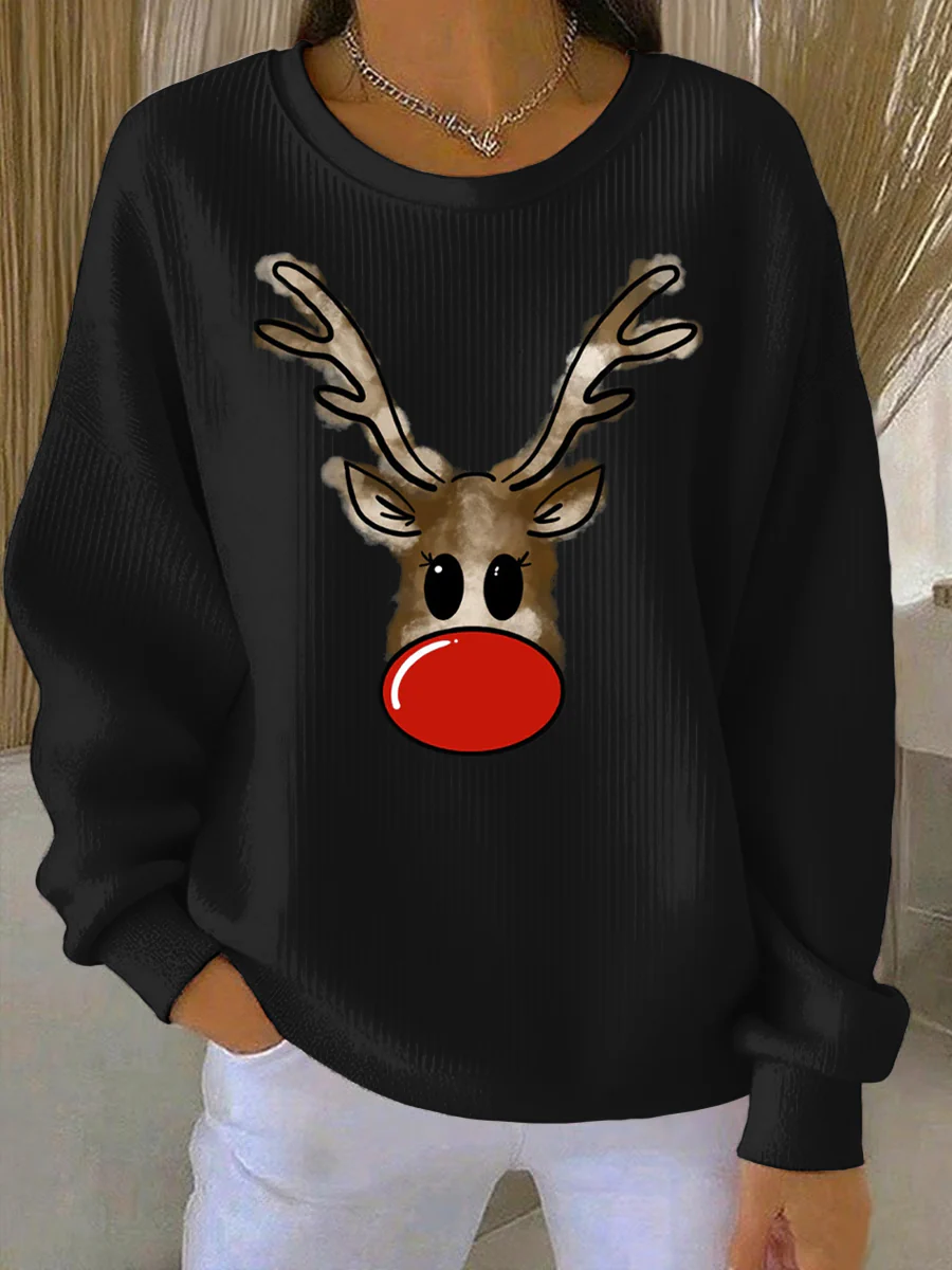 Women's Christmas Print Casual Sweatshirt - Image 6