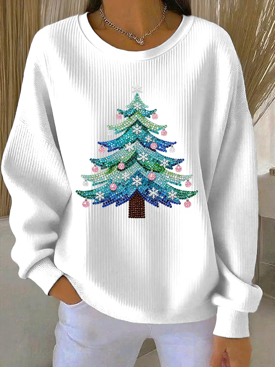 Women's Christmas Print Casual Sweatshirt - Image 2
