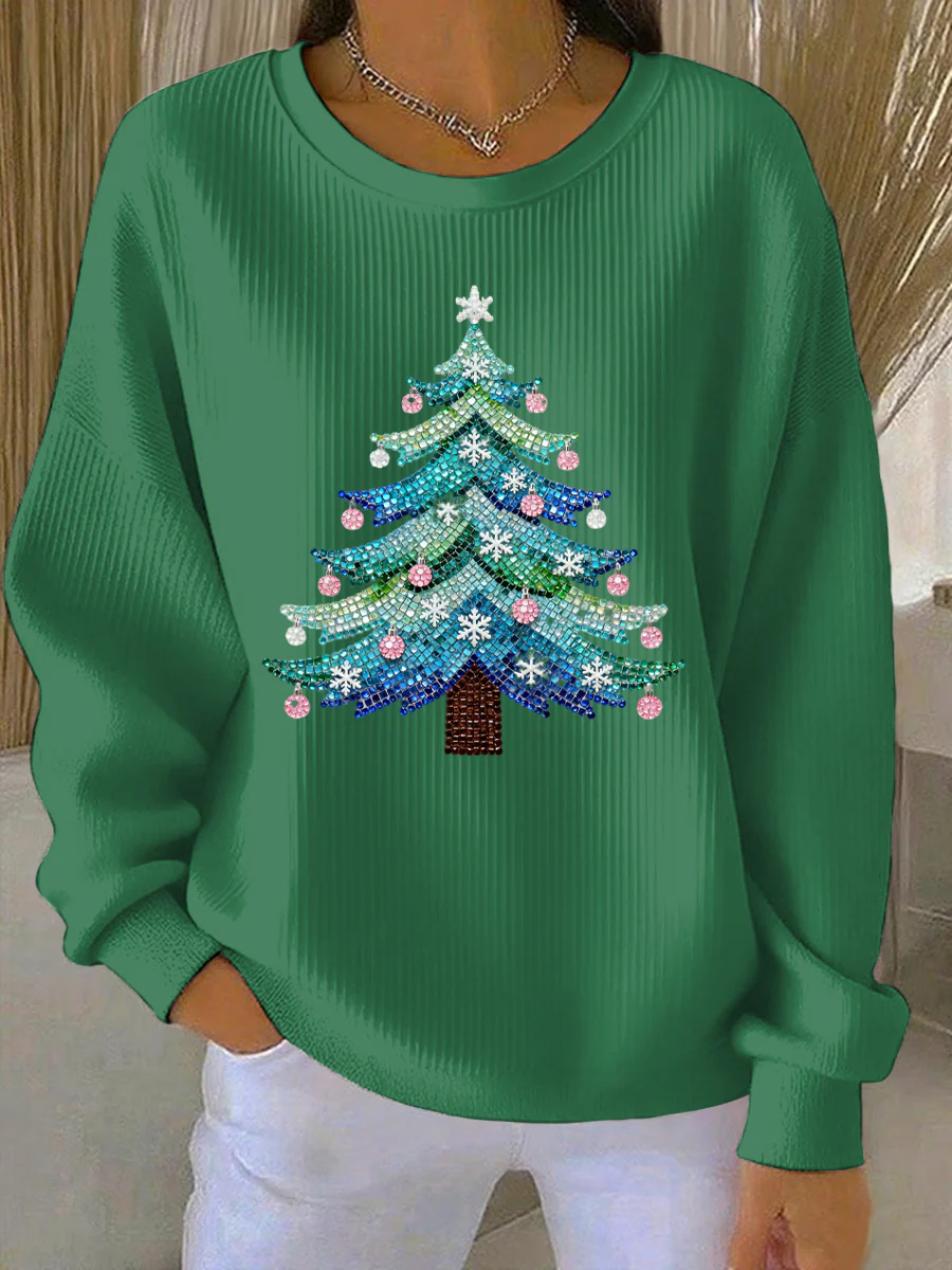 Women's Christmas Print Casual Sweatshirt - Image 3