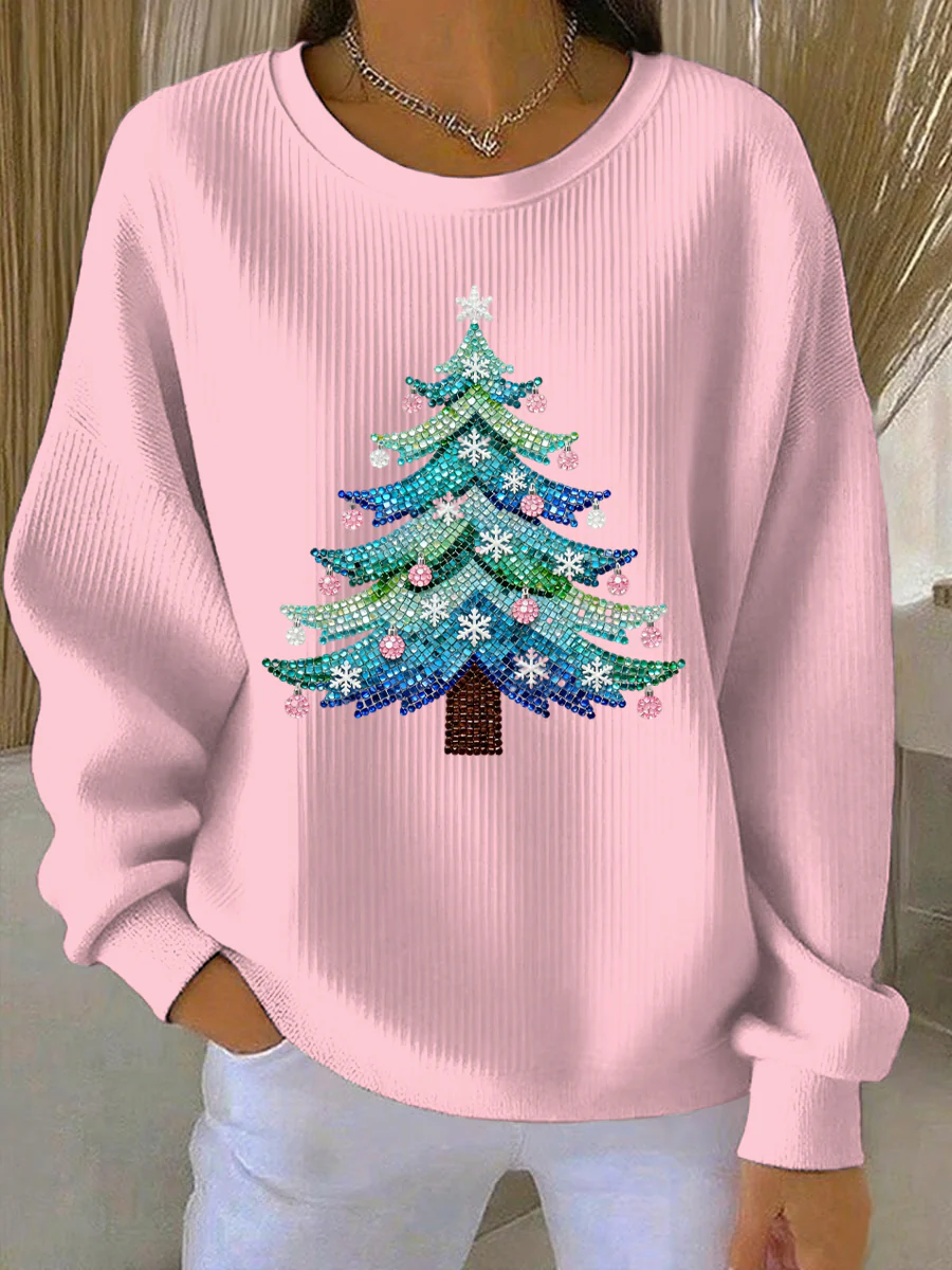 Women's Christmas Print Casual Sweatshirt - Image 4