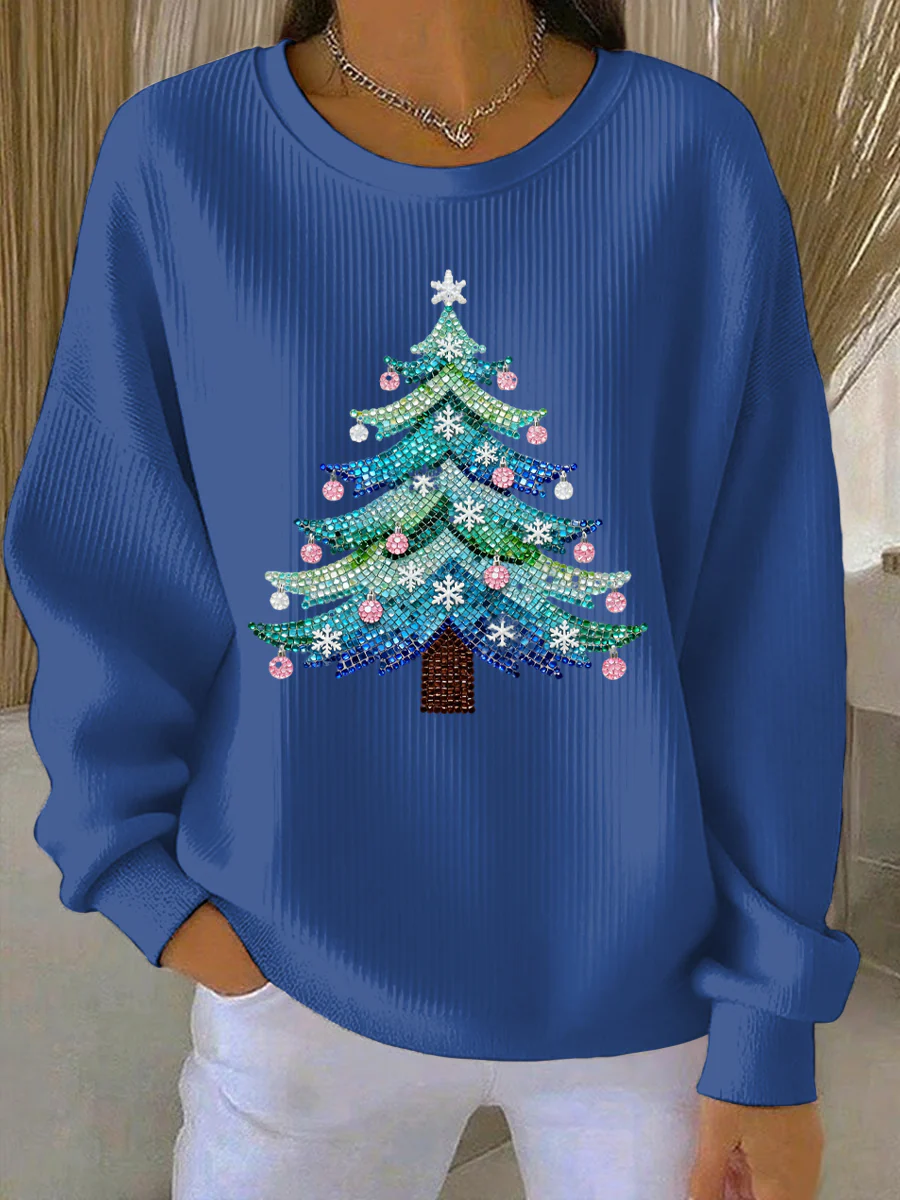 Women's Christmas Print Casual Sweatshirt - Image 5