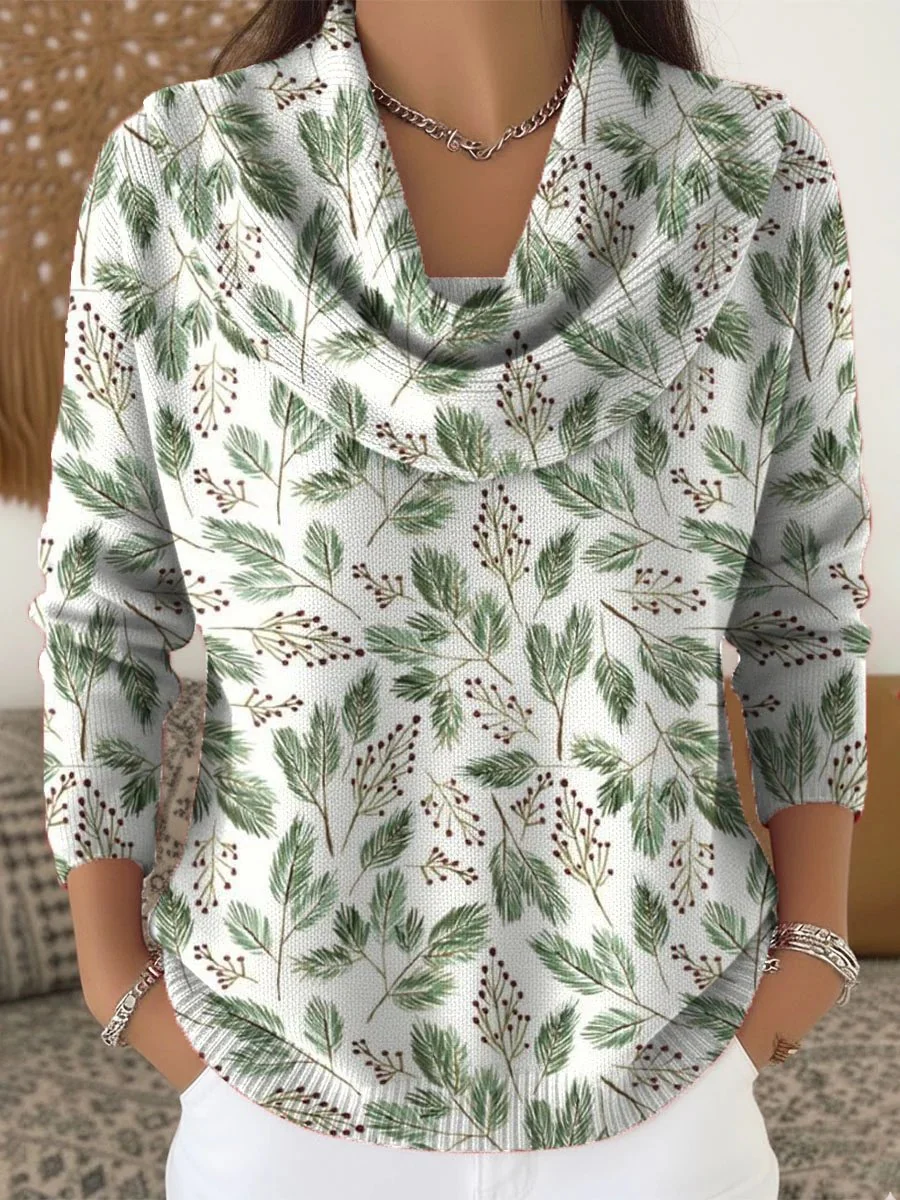 Women's Christmas Print Knit Pullover
