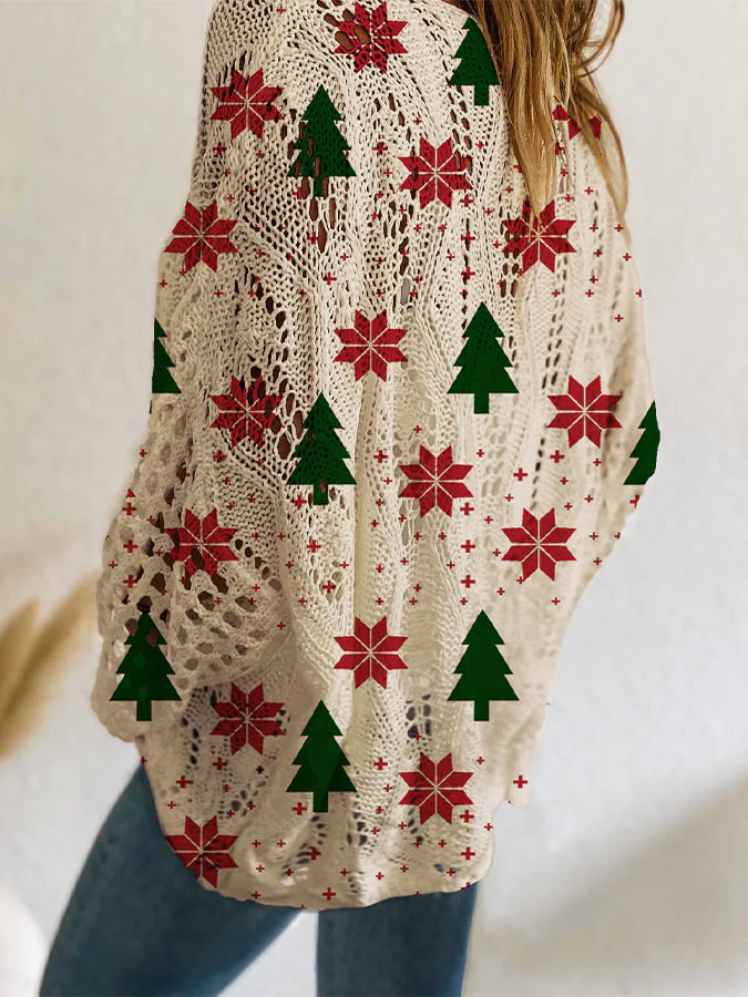 Women's Christmas Print Knitted Sweater - Image 2