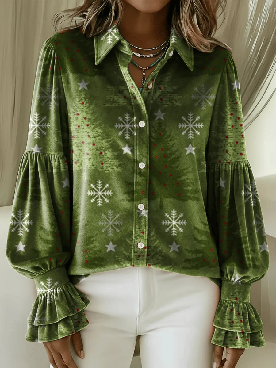 Women's Christmas Printed Blouse