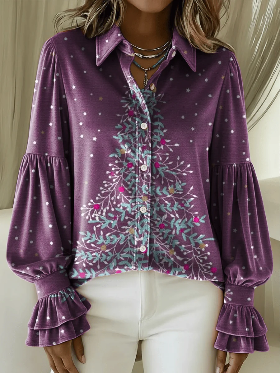 Women's Christmas Printed Blouse