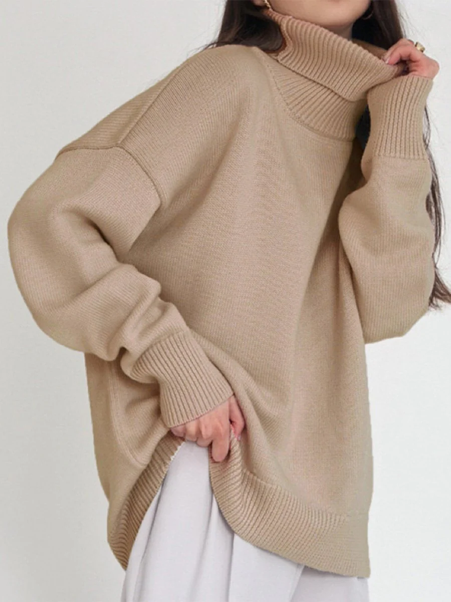 Women's Classic Knit Solid Turtleneck Sweater