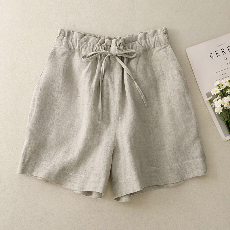 Women's Cotton And Linen Casual Shorts Pants - Image 2