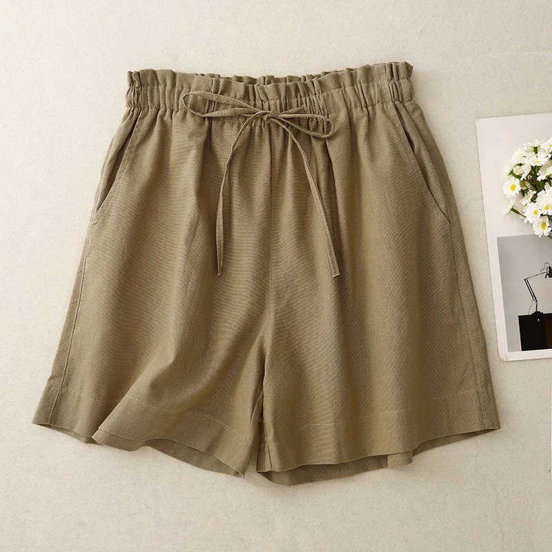 Women's Cotton And Linen Casual Shorts Pants - Image 4