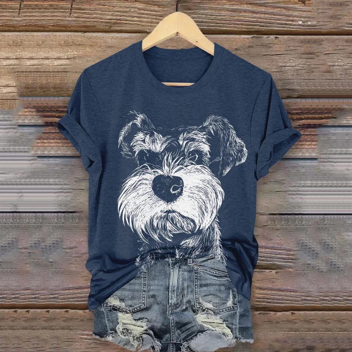Women's Cute Dog Art Print Casual T-shirt - Image 3
