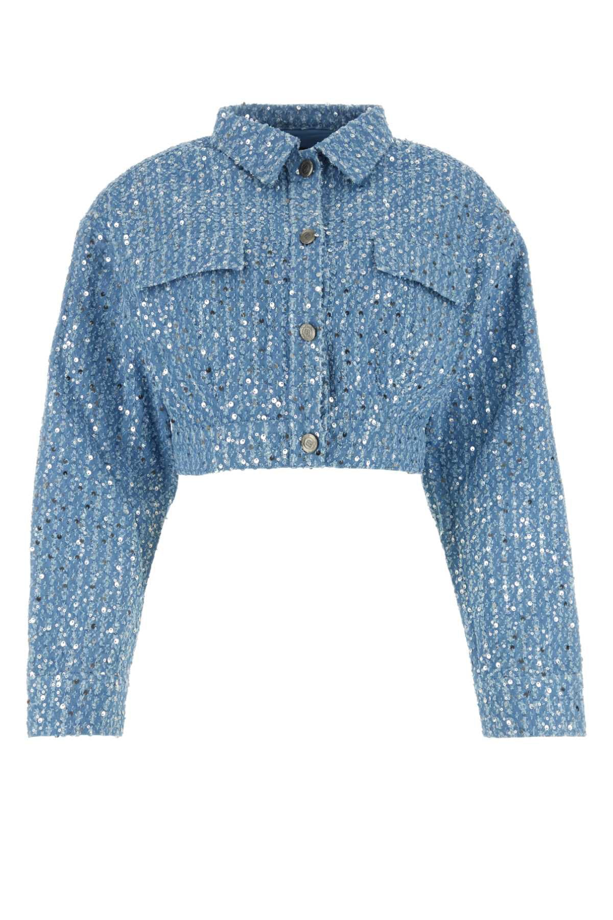 Women's Denim Sequined Jacket & Short Two-Piece Set - Image 8