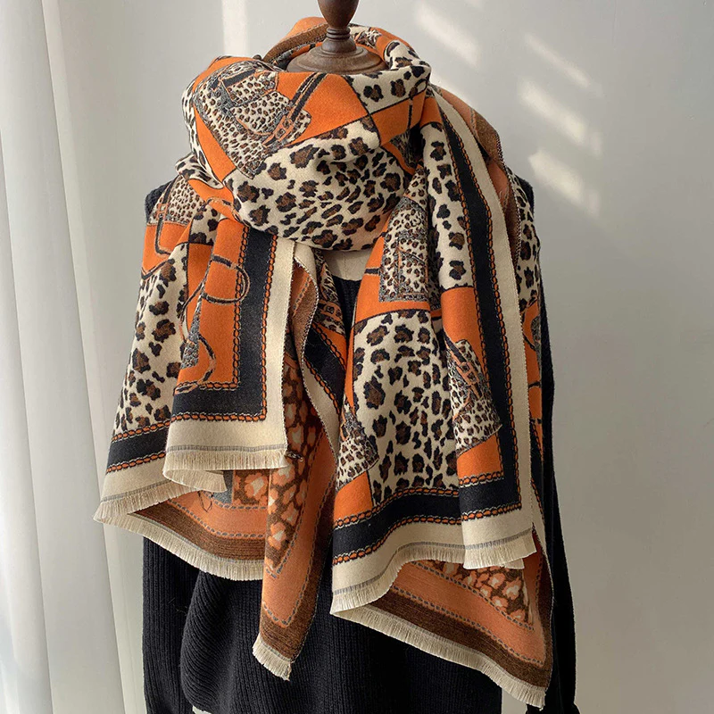 Women's Fashion Leopard Jacquard Scarf - Image 5