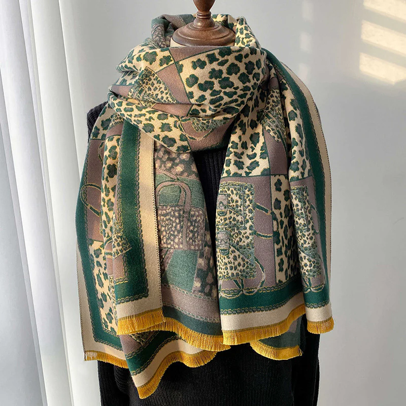 Women's Fashion Leopard Jacquard Scarf - Image 8