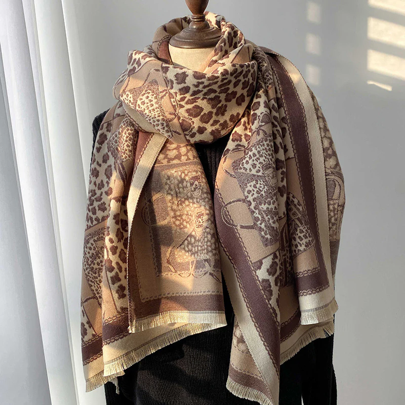 Women's Fashion Leopard Jacquard Scarf - Image 9