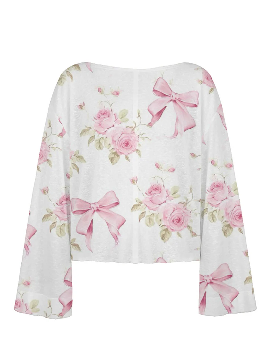 Women's Floral Bow Pajama Set - Image 5