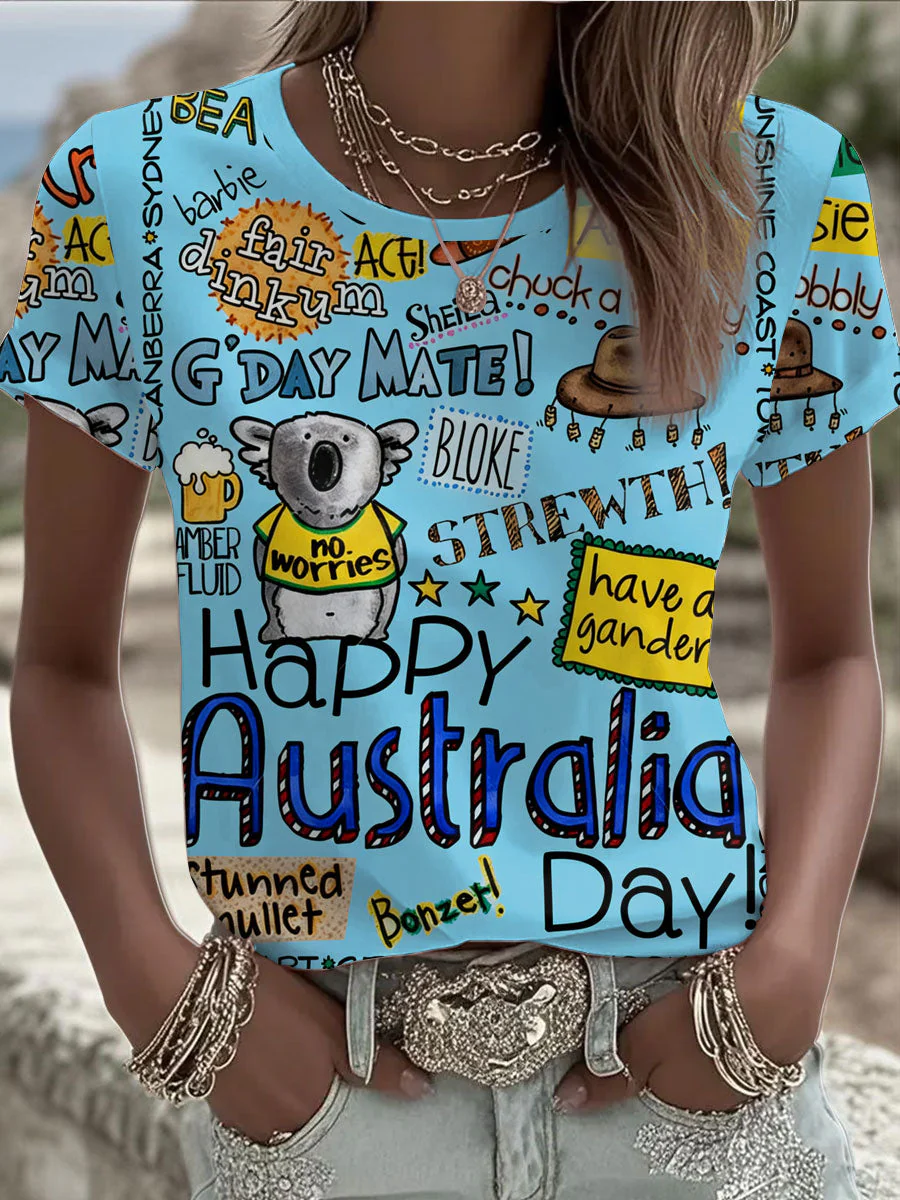 Women's Happy Australia Day short-sleeved T-shirt - Image 2