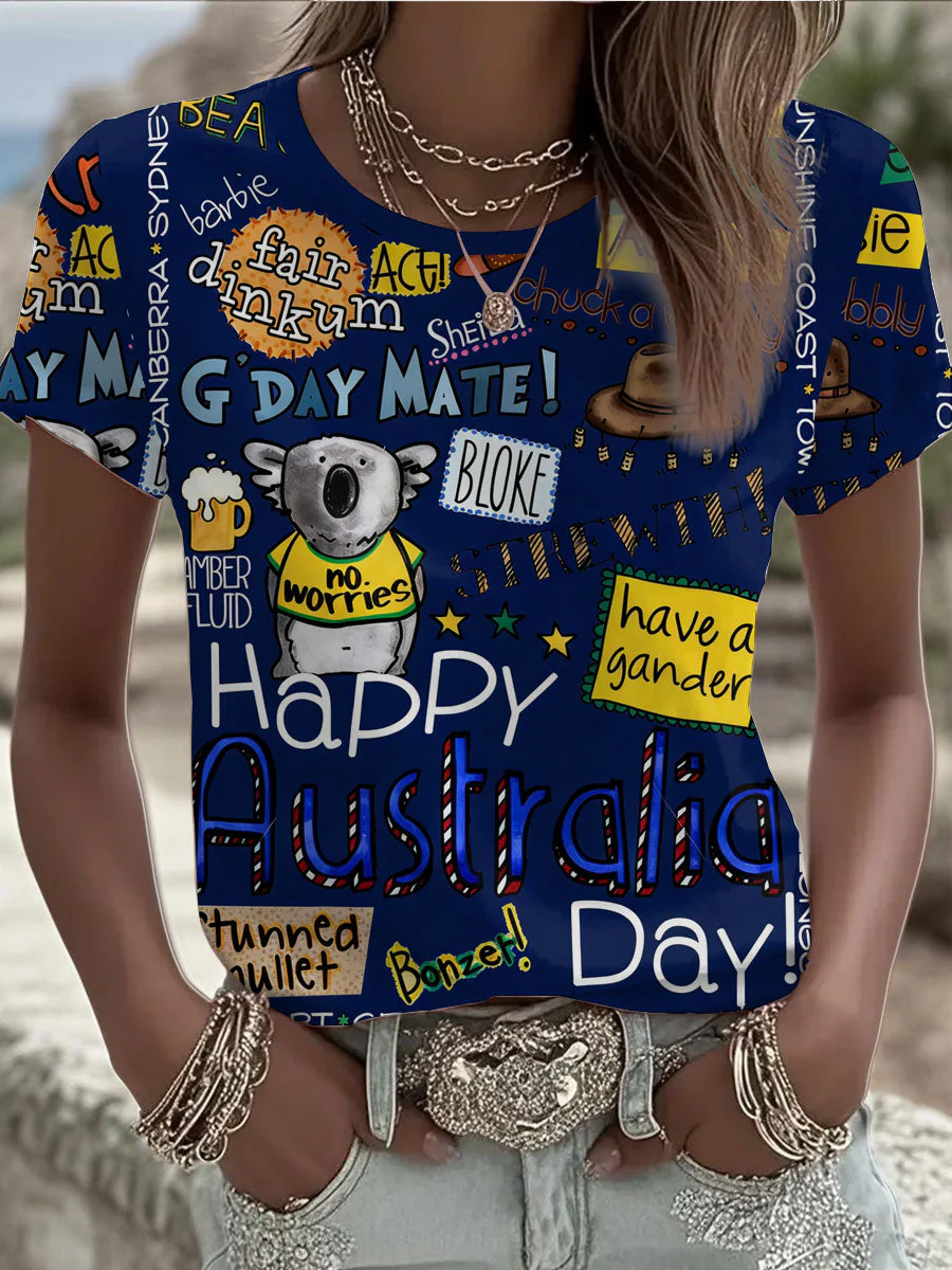 Women's Happy Australia Day short-sleeved T-shirt - Image 3
