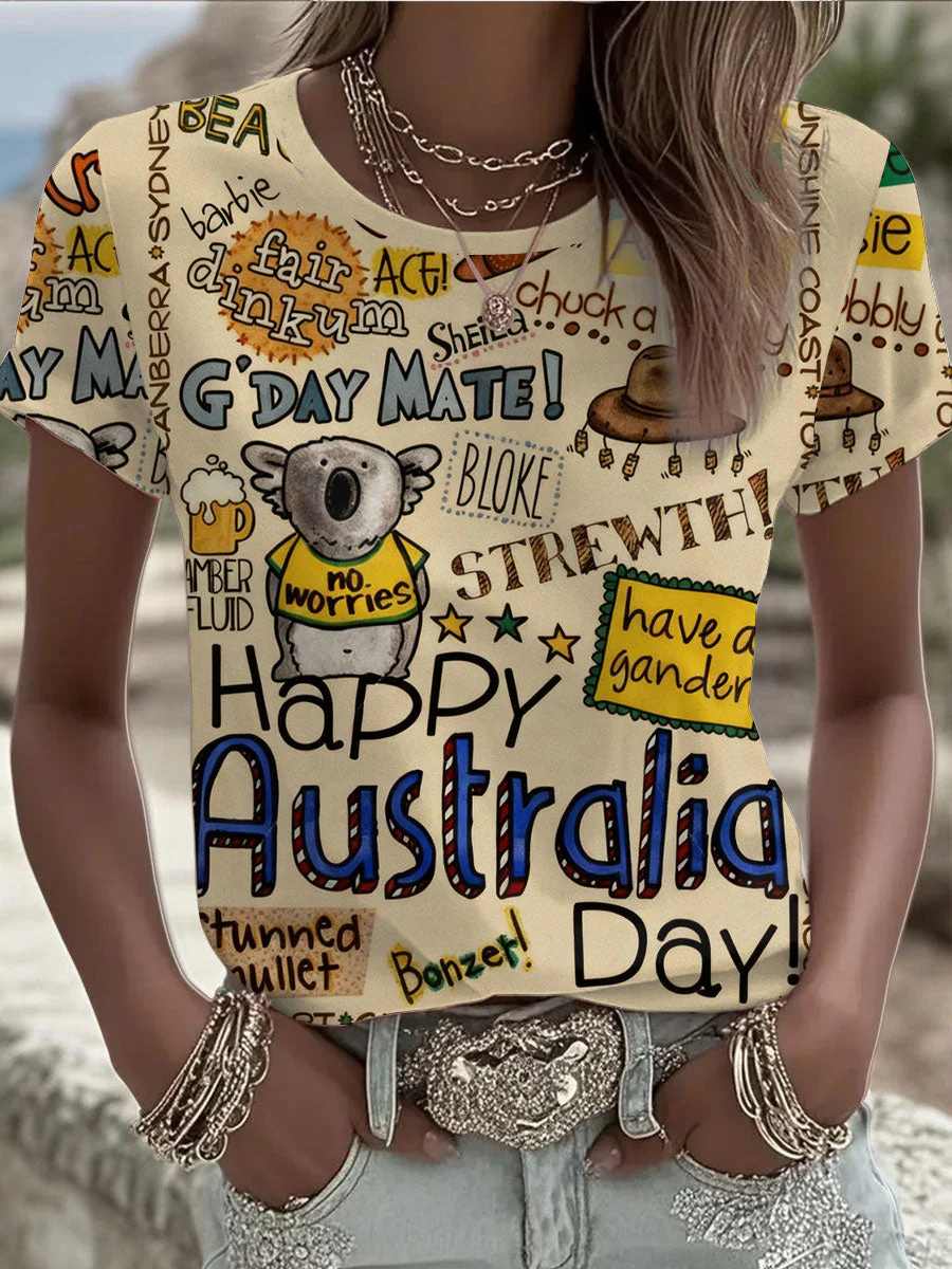 Women's Happy Australia Day short-sleeved T-shirt - Image 4