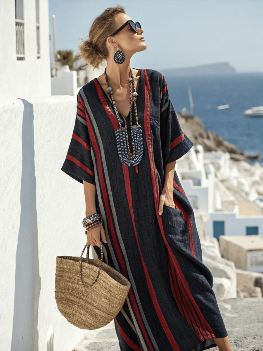Women's Linen Solid Color Loose Dress