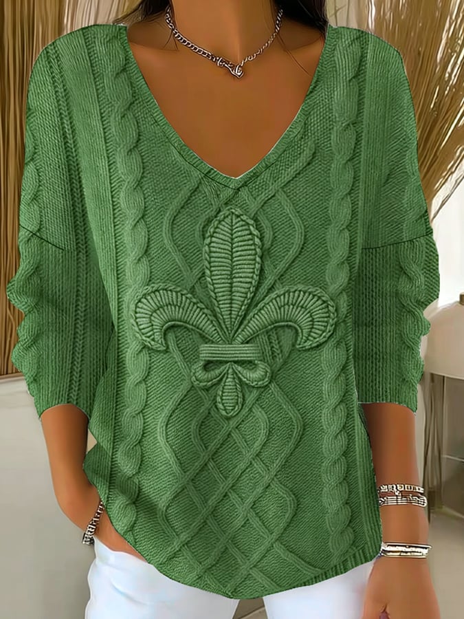 Women's Mardi Gras Print Casual Sweatshirt - Image 2