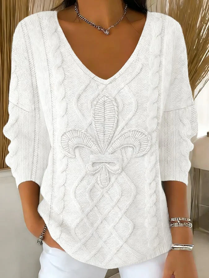 Women's Mardi Gras Print Casual Sweatshirt - Image 5