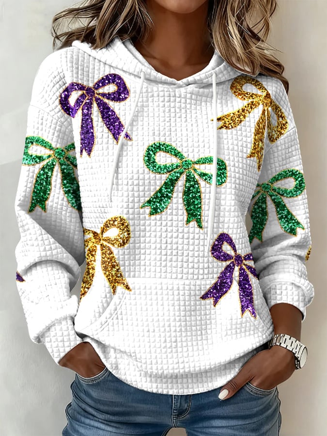 Women's Mardi Gras Print Casual Sweatshirt - Image 2