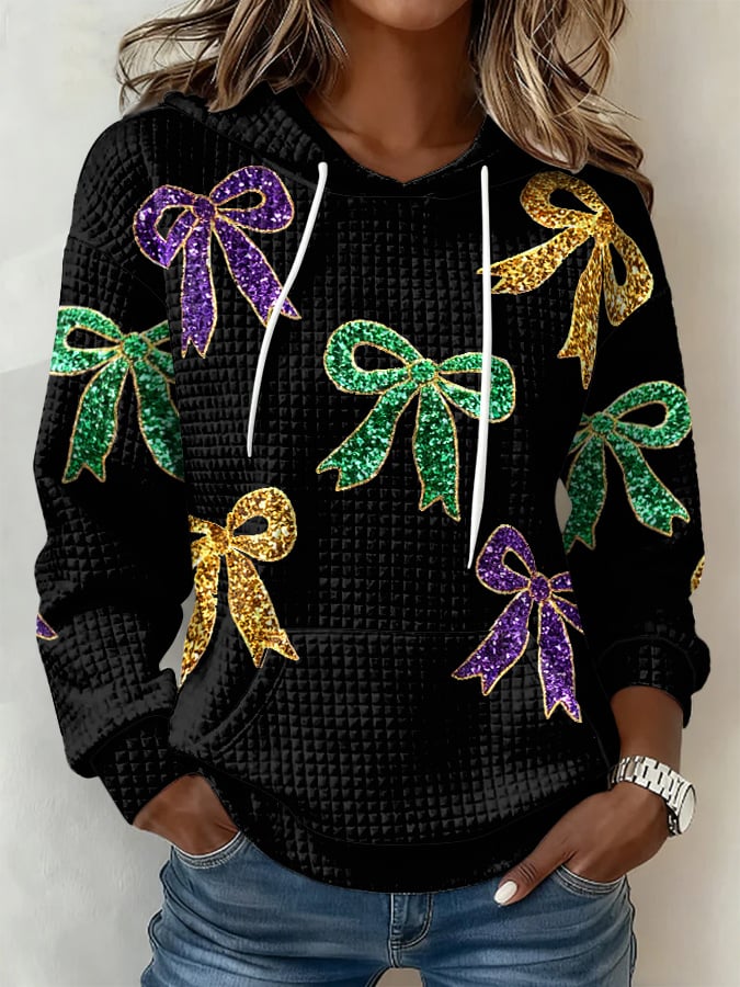 Women's Mardi Gras Print Casual Sweatshirt - Image 3