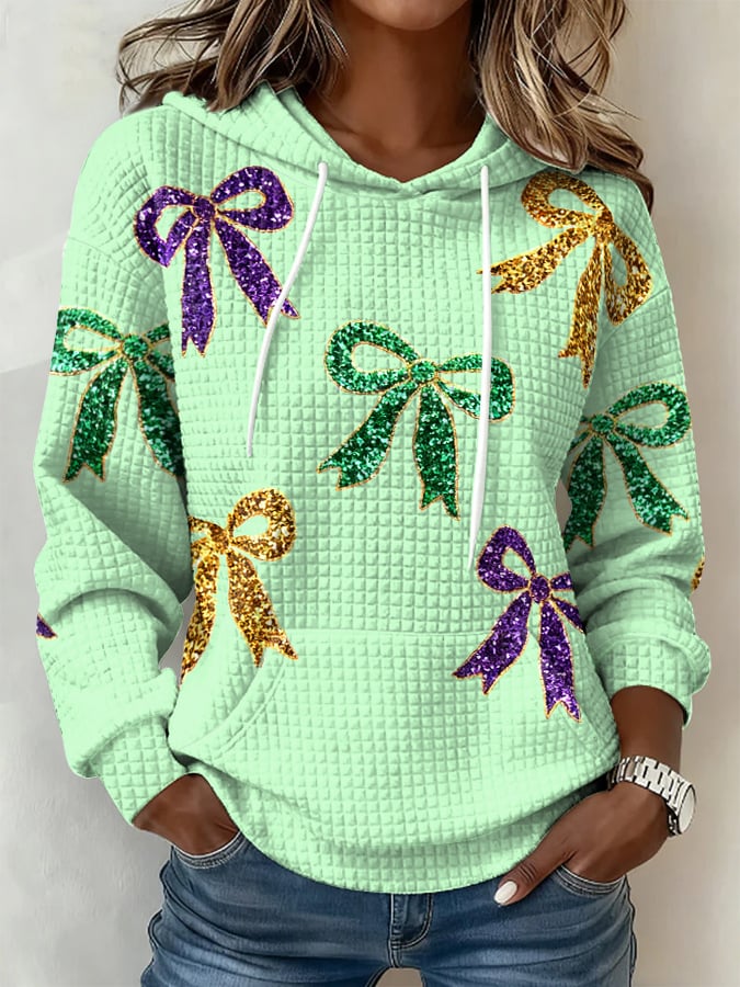Women's Mardi Gras Print Casual Sweatshirt - Image 4