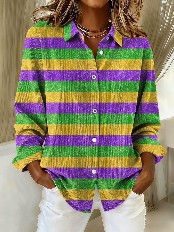 Women's Mardi Gras Print Shirt