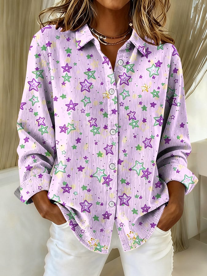 Women's Mardi Gras Print Shirt