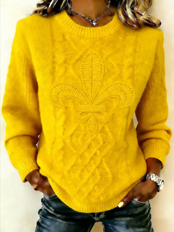 Women's Mardi Gras Print Sweater - Image 2
