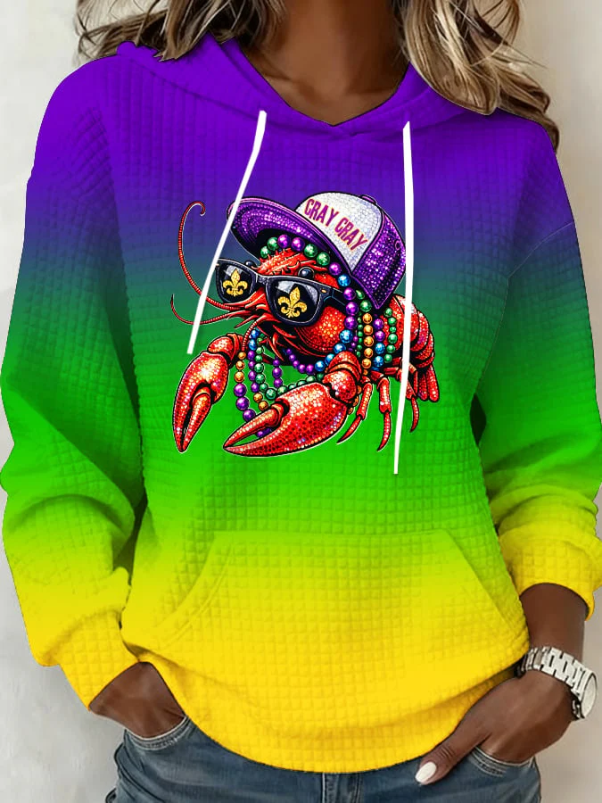 Women's Mardi Gras Printed Casual Sweatshirt