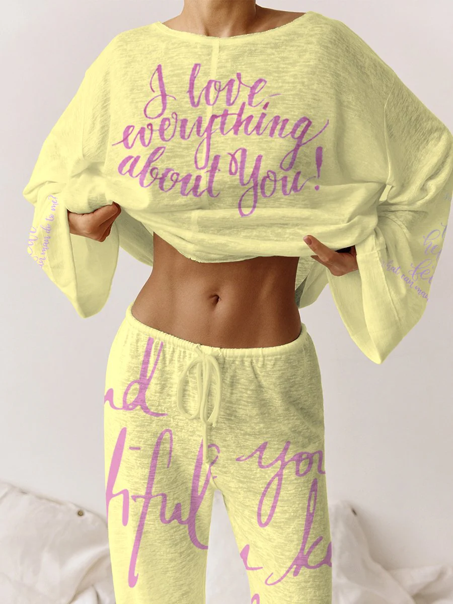Women's Pink Long Sleeve Cotton Homewear Set - Image 20