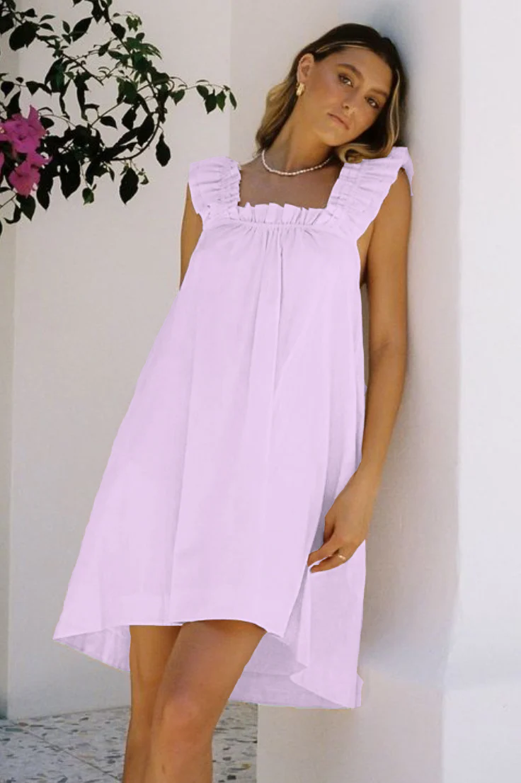 Women's Printed Ruffle Mid-Length Nightgown - Image 3