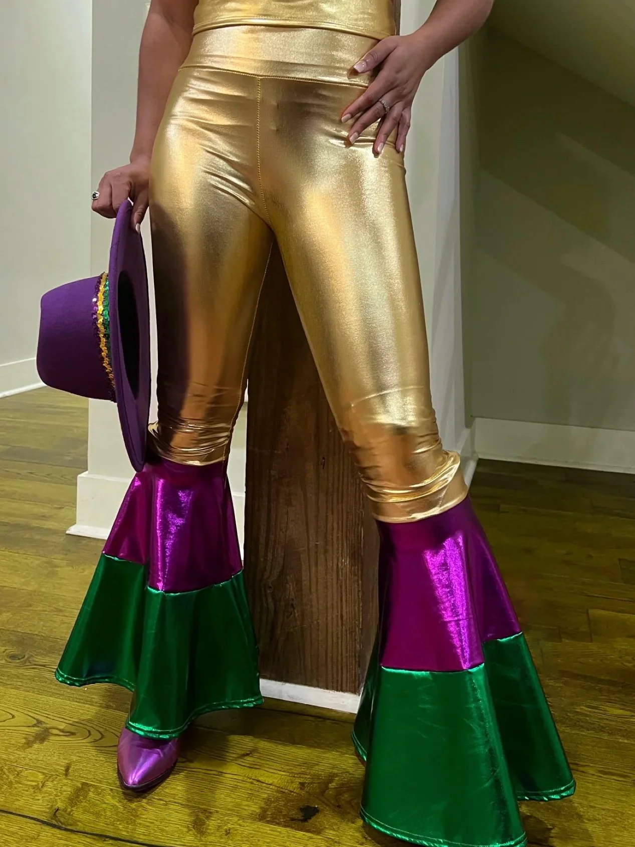 Women's Retro Mardi Gras Bell-Bottom Pants
