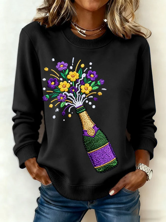 Women's Retro Print Sweatshirt - Image 2