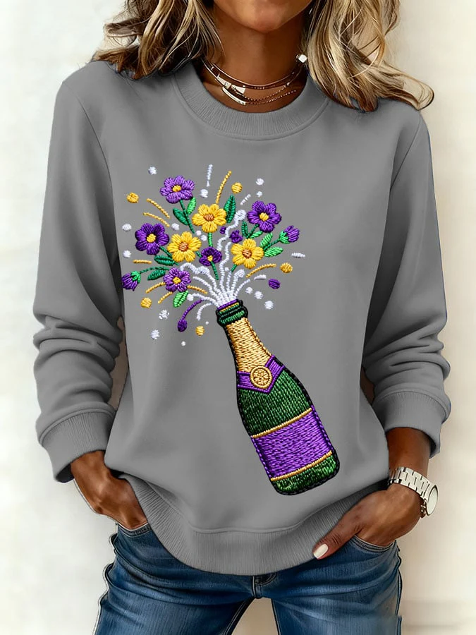 Women's Retro Print Sweatshirt - Image 3