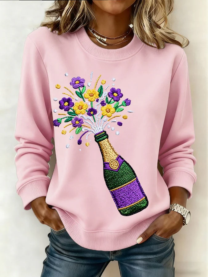 Women's Retro Print Sweatshirt - Image 4