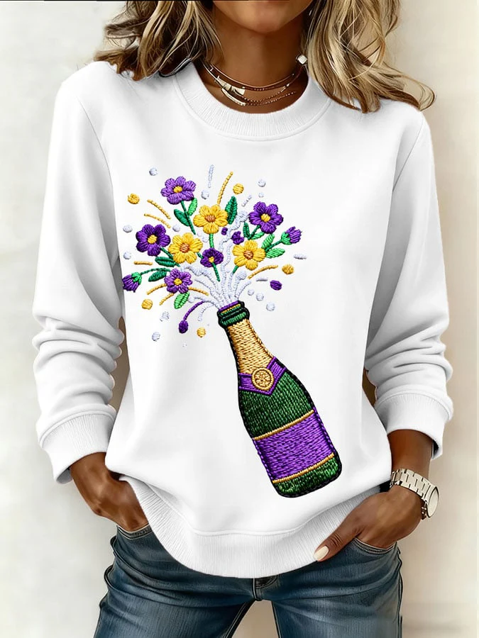 Women's Retro Print Sweatshirt - Image 5