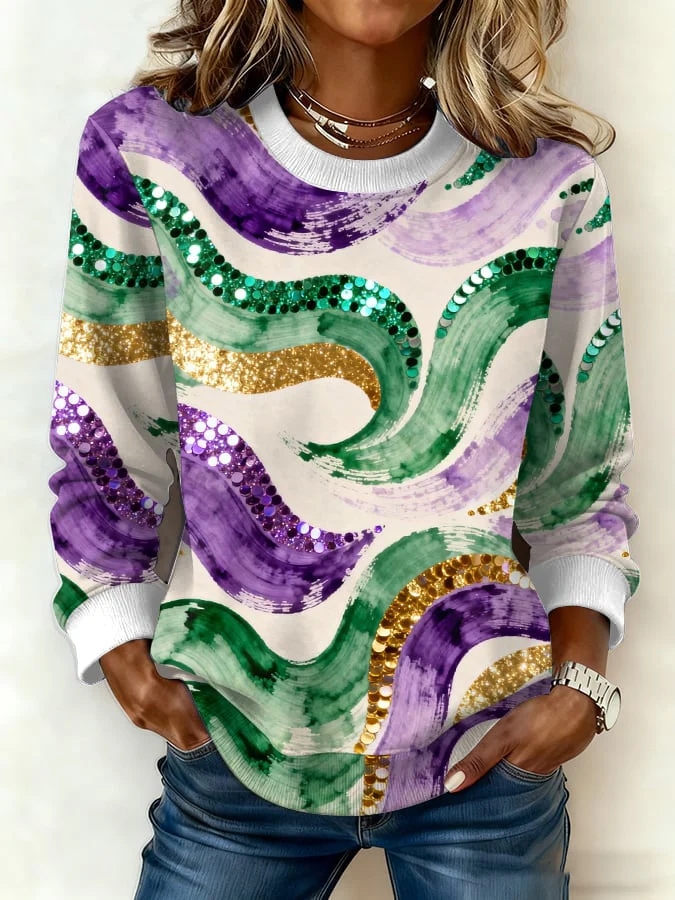 Women's Retro Print Sweatshirt