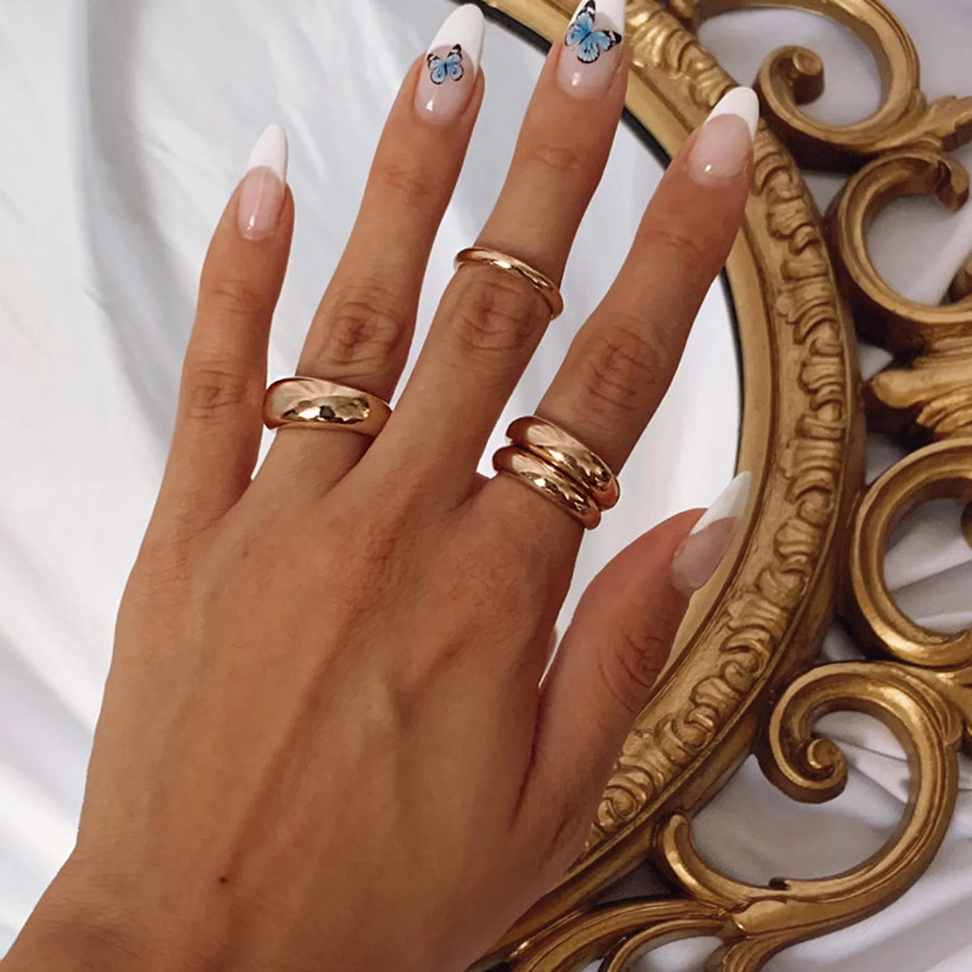 Women's Retro Trendy Design Geometric Set Ring - Image 2